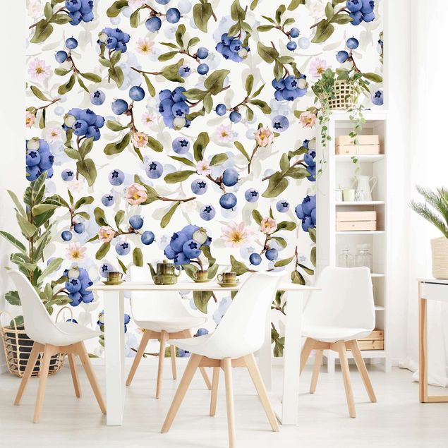 Wallpaper - Watercolour Blueberries