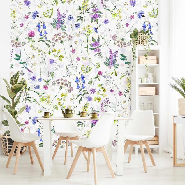 Wallpaper - Watercolour Wild Flowers