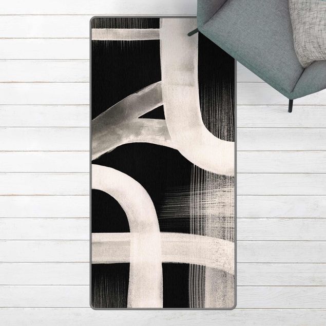 Black and white rugs Watercolour Streets