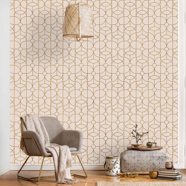 Wallpaper - Art Deco Butterfly Line Pattern XXL