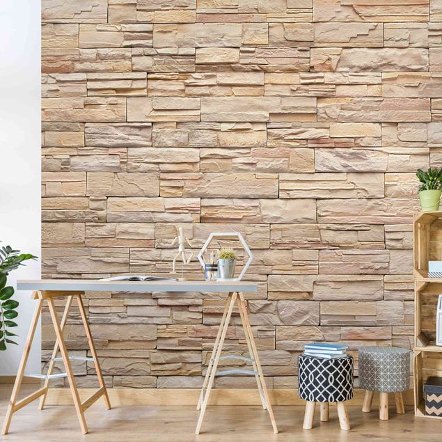 Wallpaper - Asian Stonewall - High Bright Stonewall Made Of Cosy Stones