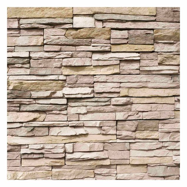 Wallpaper - Asian Stonewall - Stone Wall From Large Light Coloured Stones