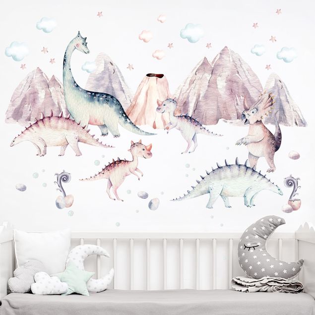 Wall stickers dinosaurs Watercolour World Of Dinosaurs
