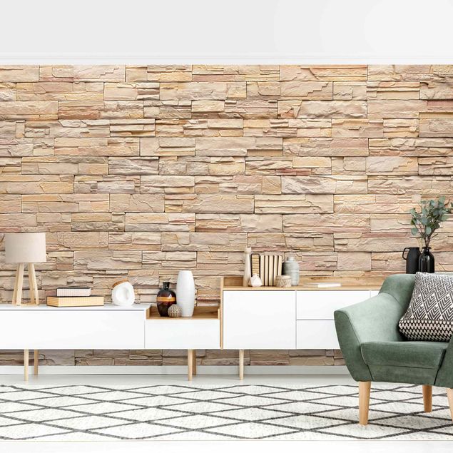 Wallpaper - Asian Stonewall - High Bright Stonewall Made Of Cosy Stones