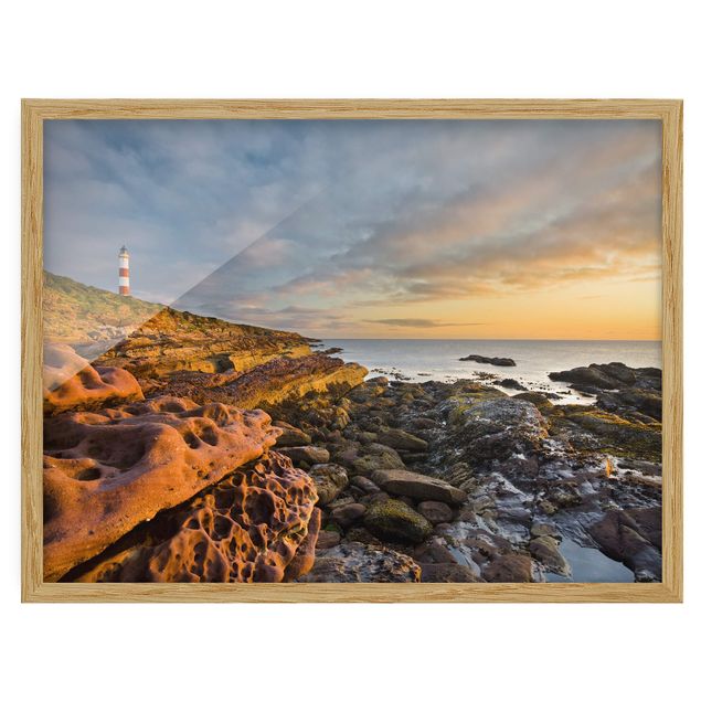 Framed poster - Tarbat Ness Ocean & Lighthouse At Sunset