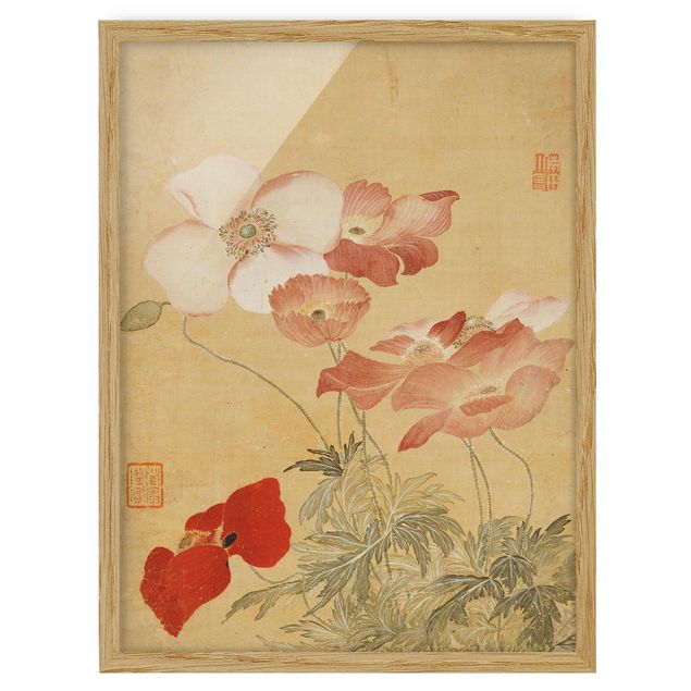 Framed poster - Yun Shouping - Poppy Flower