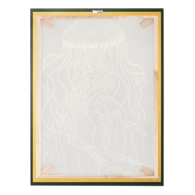 Canvas print gold - Illustration Dancing Jellyfish On Black