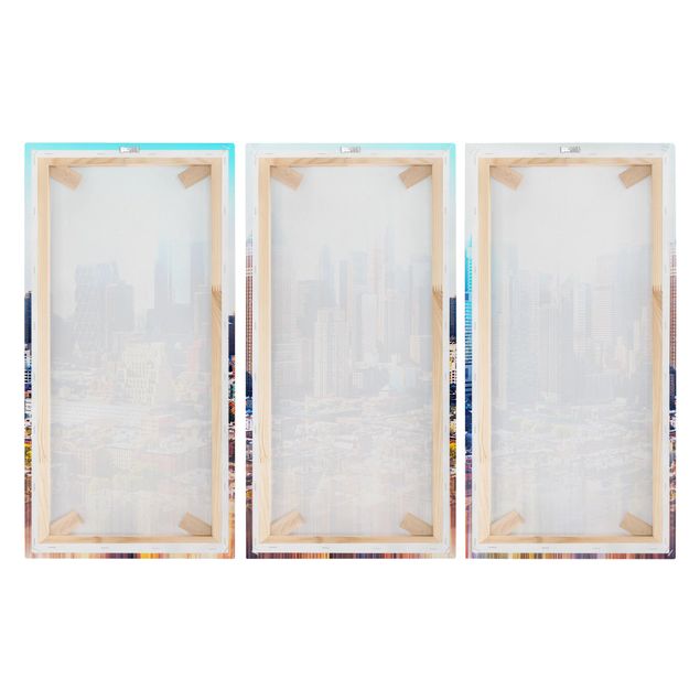 Print on canvas 3 parts - Manhattan Skyline Urban Stretch