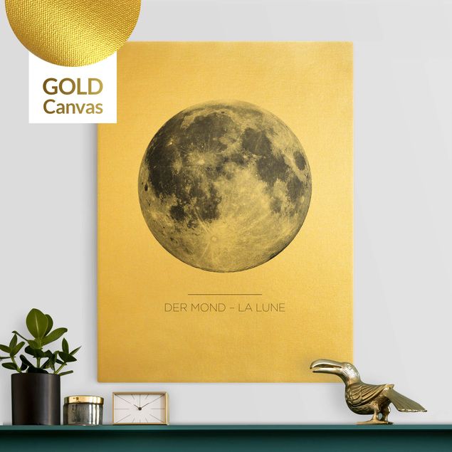 Canvas print gold - The Moon - La Lune