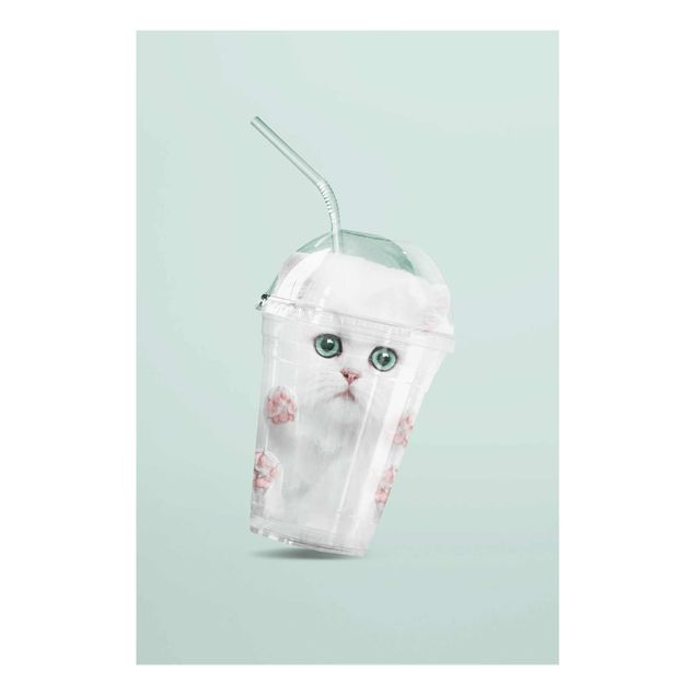 Glass print - Shake With Cat