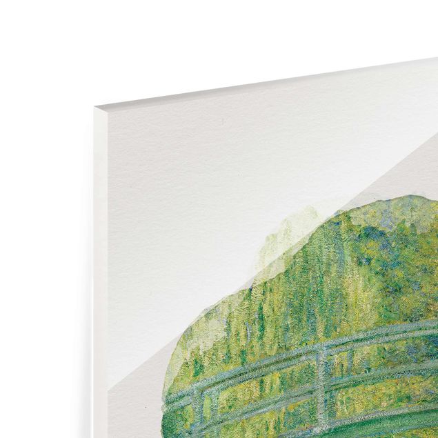 Glass print - Water Colours - Claude Monet - Japanese Bridge