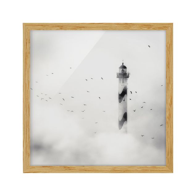 Framed poster - Lighthouse In The Fog