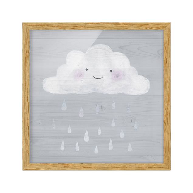 Framed poster - Cloud With Silver Raindrops