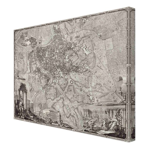 Print on canvas - Vintage Map Rome