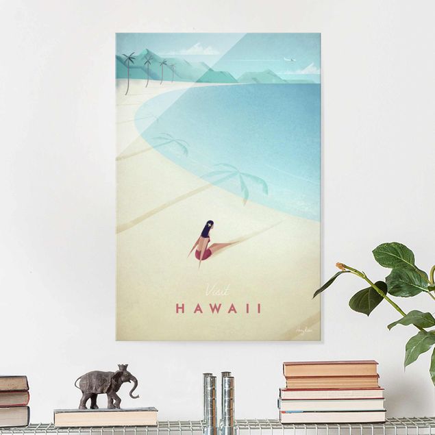 Magnettafel Glas Travel Poster - Hawaii