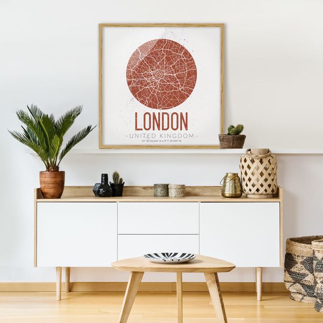 Framed poster - City Map London - Retro
