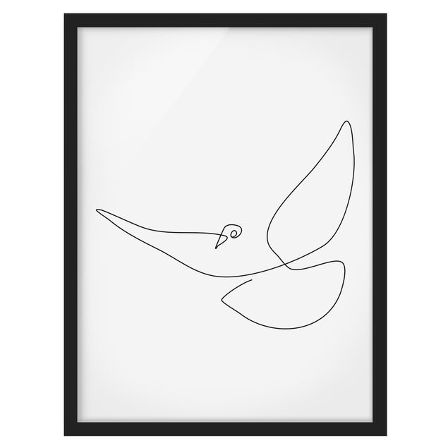 Framed poster - Dove Line Art