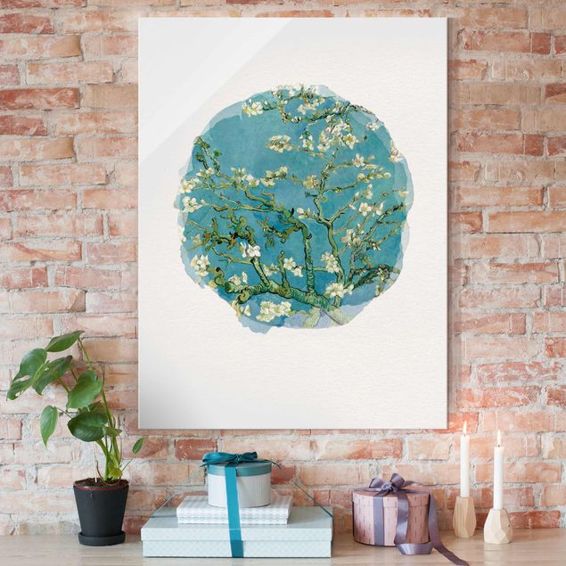 Glass print - WaterColours - Vincent Van Gogh - Almond Blossom