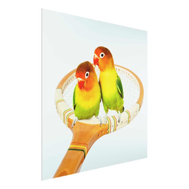 Glass print - Tennis With Birds