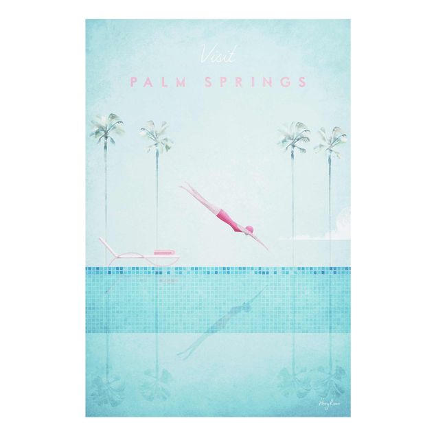 Glass print - Travel Poster - Palm Springs
