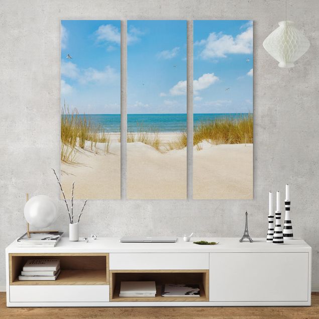 Print on canvas 3 parts - Beach On The North Sea