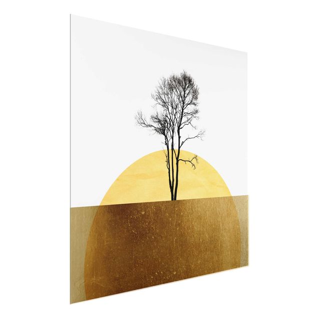 Glass print - Golden Sun With Tree