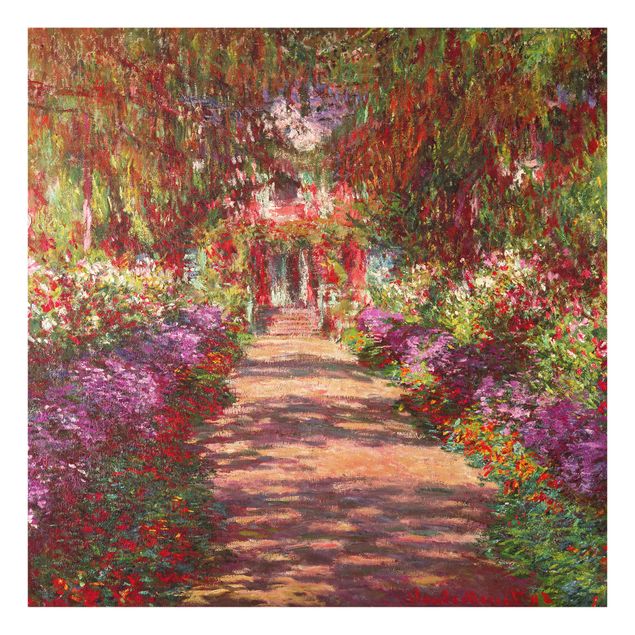 Glass print - Claude Monet - Pathway In Monet's Garden At Giverny