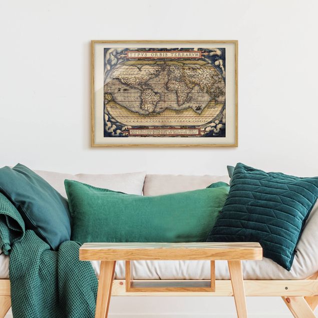 Framed poster - Historic World Map Typus Orbis Terrarum
