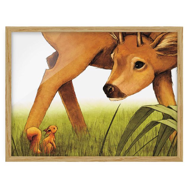 Framed poster - Einhörnchen Meets The Deer