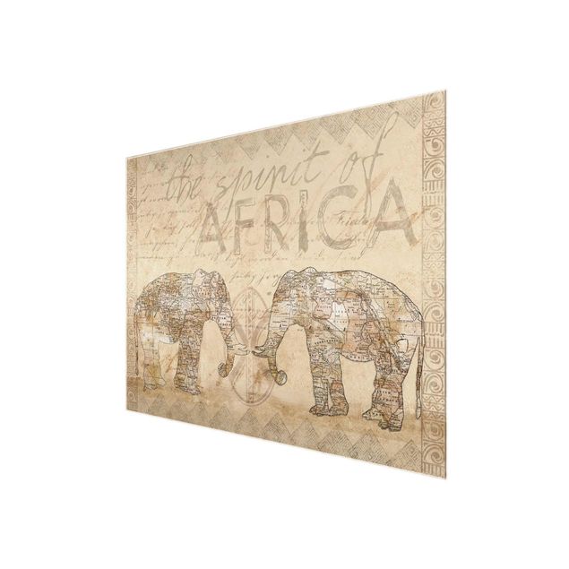 Glass print - Vintage Collage - Spirit Of Africa