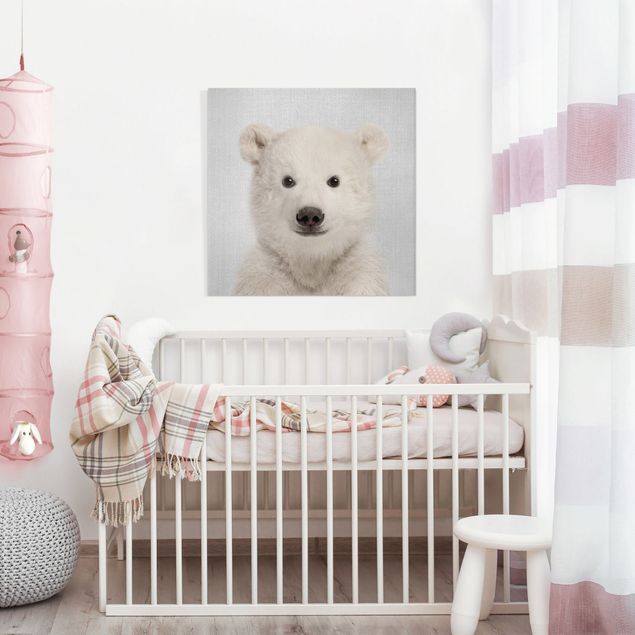 Canvas print - Baby Polar Bear Emil - Square 1:1