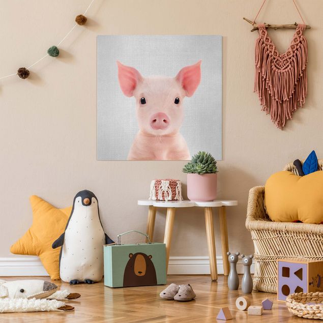 Canvas print - Baby Piglet Fips - Square 1:1