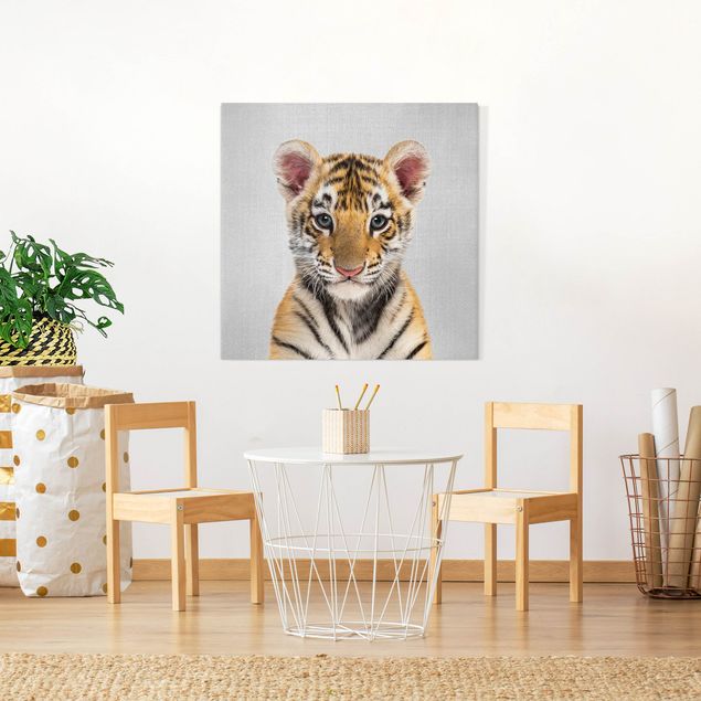 Canvas print - Baby Tiger Thor - Square 1:1