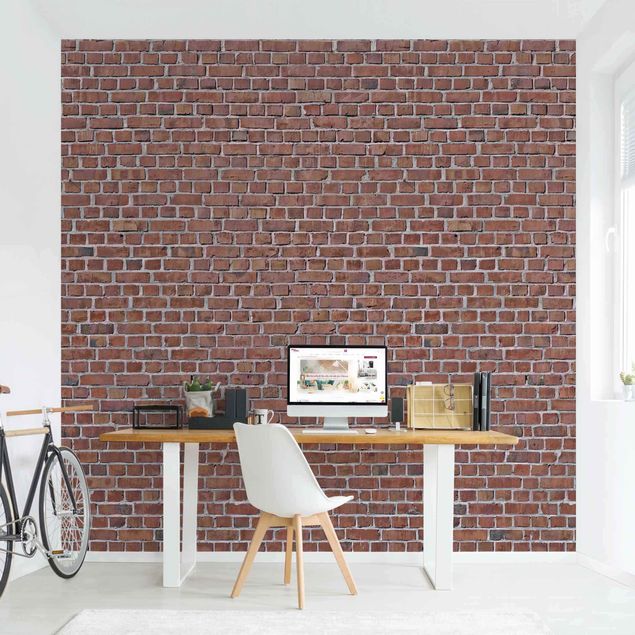 Wallpaper - Brick Tile Wallpaper Red