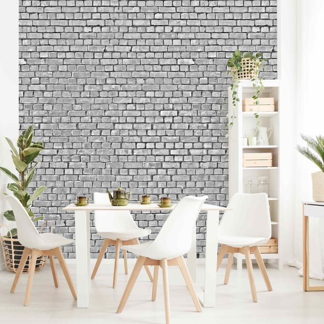 Wallpaper - Brick Tile Wallpaper Black And White