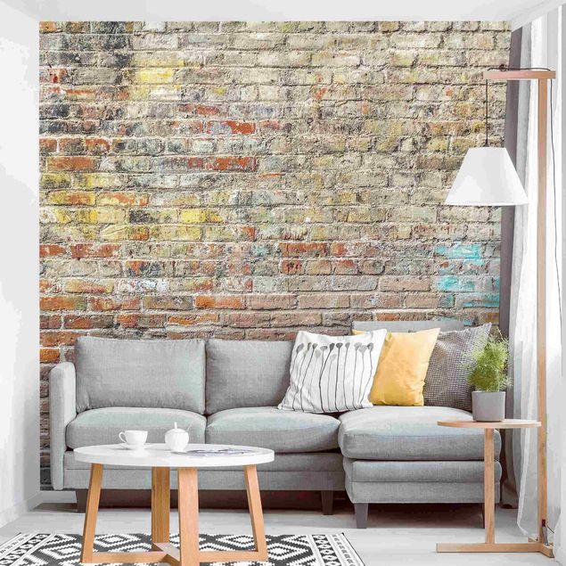Wallpapers Brick Wall With Shabby Colouring