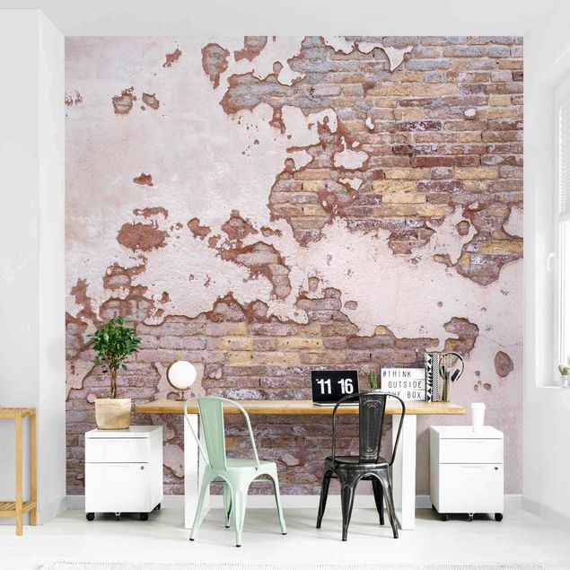 Wallpaper - Brick Wall Rustic Shabby Plaster