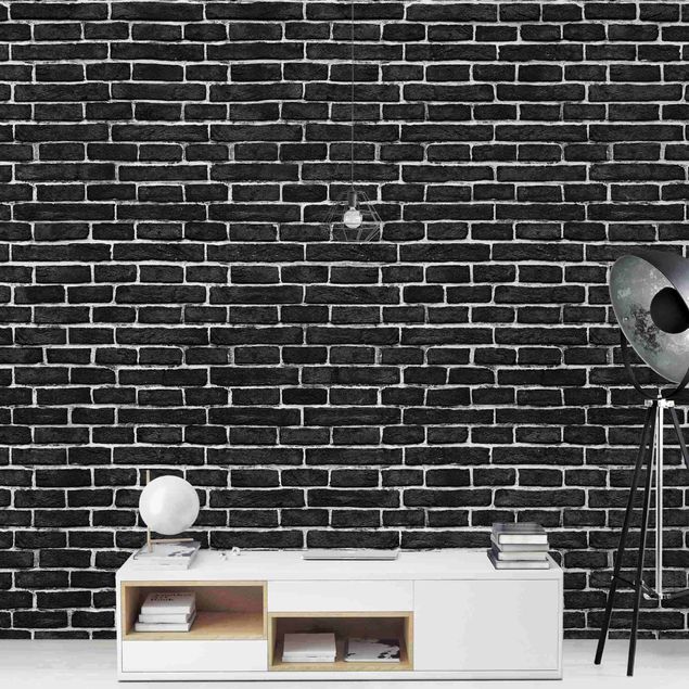 Wallpaper - Brick Wall Black