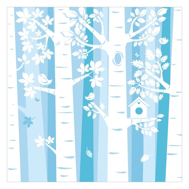 Wallpaper - Trees In The Forest Blue
