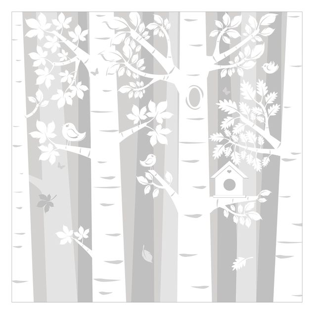 Wallpaper - Trees In The Forest Grey