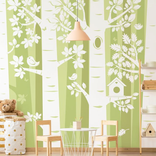 Wallpapers Trees In The Forest Green
