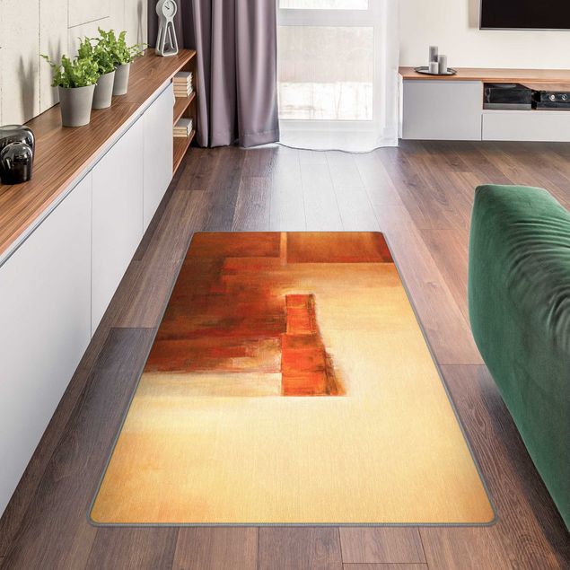 contemporary rugs Balance Orange Brown
