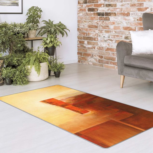 large floor mat Balance Orange Brown