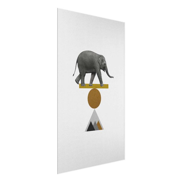 Glass print - Art Of Balance Elephant