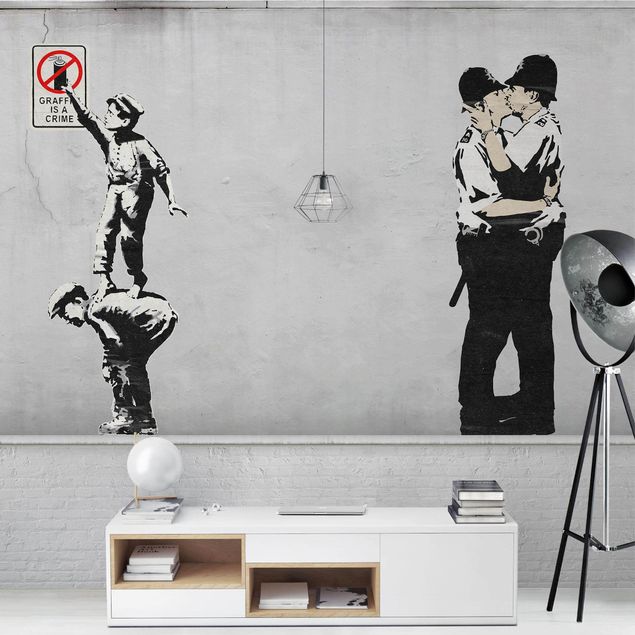 Wallpapers Graffiti Is A Crime and Cops - Brandalised ft. Graffiti by Banksy