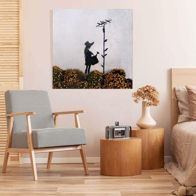 Canvas print - Banksy - Girl With Watering can