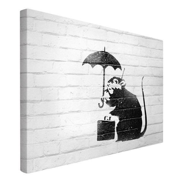 Canvas print - Banksy - Rat With Umbrella