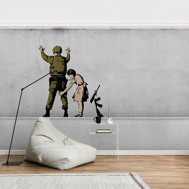 Wallpapers Girl Frisking Soldier - Brandalised ft. Graffiti by Banksy