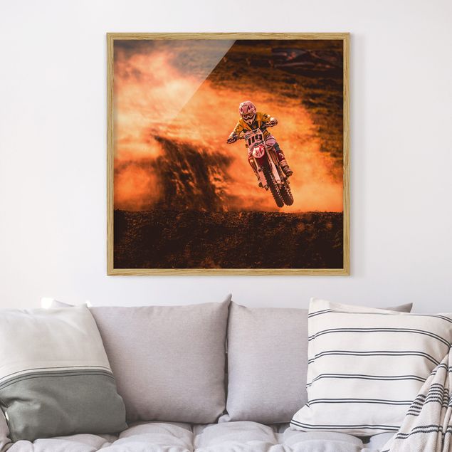 Framed poster - Motocross In The Dust