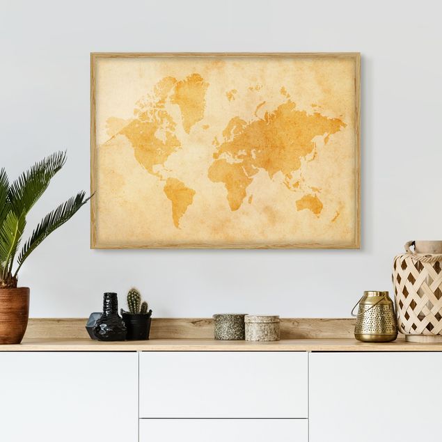 Framed poster - Vintage World Map